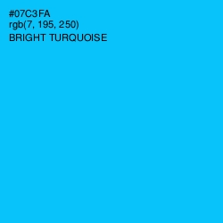 #07C3FA - Bright Turquoise Color Image